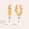 Nice Twist Hoop With Pearl Vergoldete Ohrringe
