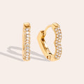 Diamond Heart Hoop Edelstahl Ohrringe