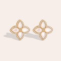 Nice Diamond Luckly Flower Edelstahl Ohrringe
