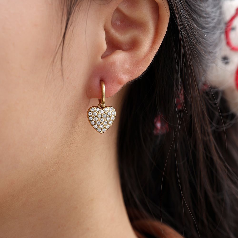 Diamond Heart Edelstahl Ohrringe