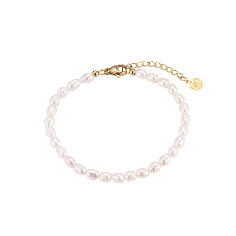Simple Perlen Edelstahl Armband