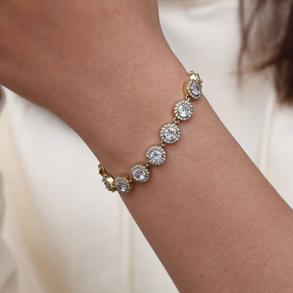 Perfect Diamond Dots Chain Edelstahl Armband