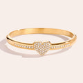 Diameter Diamond Heart Edelstahl Armreif