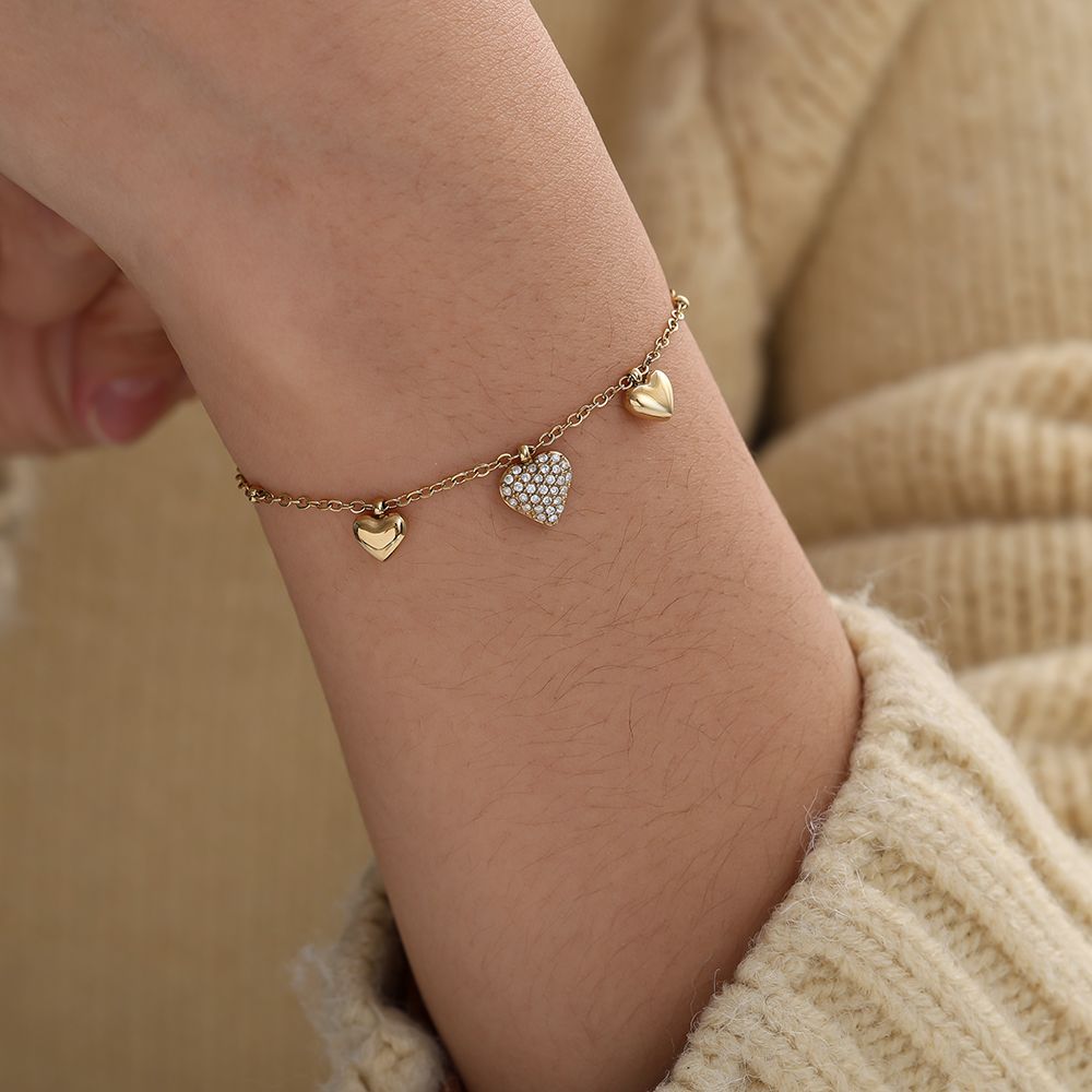 Many Sweet Hearts Edelstahl Armkette
